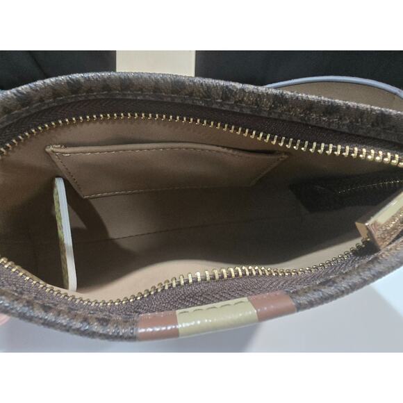 Michael Kors MK Logo Brown Belt Bag/Fanny Pack W Brown & Beige Strap Size L/XL - Picture 5 of 7